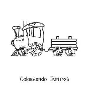 Imagen para colorear de un tren de juguete