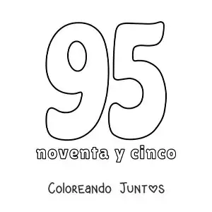 Imagen para colorear de ficha del 95 para aprender los números naturales