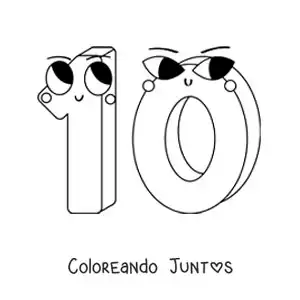 10 Dibujos del Número 10 para Colorear ¡Gratis! | Coloreando Juntos