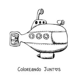 Imagen para colorear de un submarino espía con periscopio