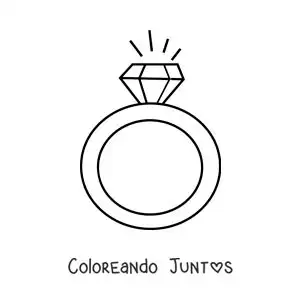 Imagen para colorear de anillo de diamante sencillo