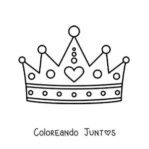 Imagen para colorear de corona de princesa