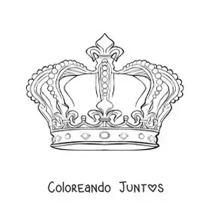 Imagen para colorear de corona realista de un rey