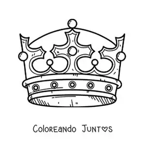 Imagen para colorear de corona grande de un rey