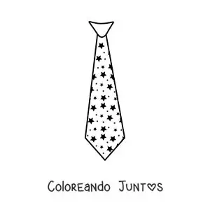 Imagen para colorear de corbata con estampado de estrellas
