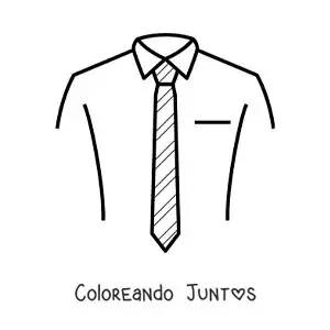 Imagen para colorear de camisa y corbata de rayas
