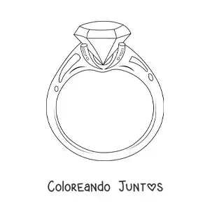 Imagen para colorear de anillo con un diamante