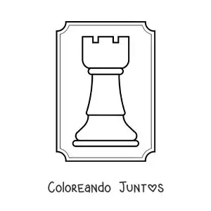 Imagen para colorear de pieza de la torre de ajedrez