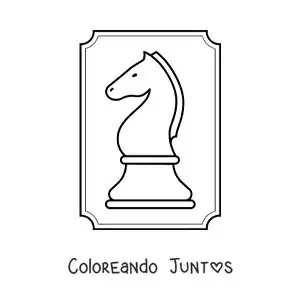 Imagen para colorear de pieza del caballo de ajedrez