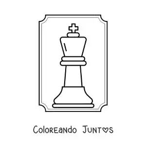 Imagen para colorear de pieza del rey de ajedrez