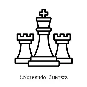 Imagen para colorear de 3 fichas de ajedrez