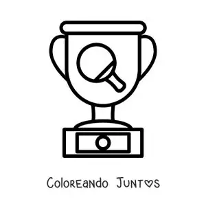 Imagen para colorear de trofeo de ping pong