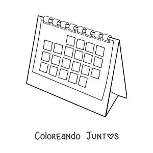 Imagen para colorear de calendario de escritorio