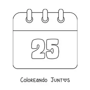 Imagen para colorear de emoji de calendario