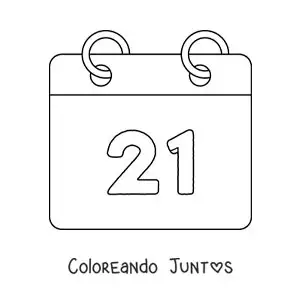 Imagen para colorear de emoticón de un calendario