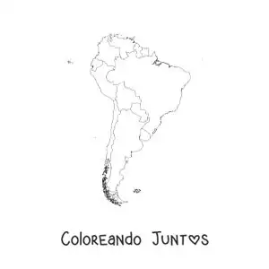 Imagen para colorear de mapa de Sudamérica