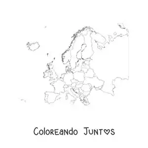 Imagen para colorear de mapa político de Europa