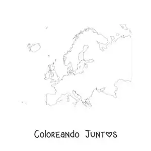 Imagen para colorear de mapa de Europa