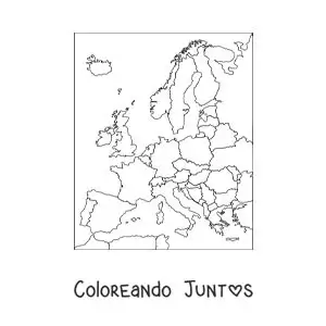 Imagen para colorear de mapa político del continente europeo
