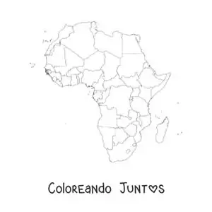 Imagen para colorear de mapa del continente africano