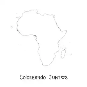 Imagen para colorear de mapa de África