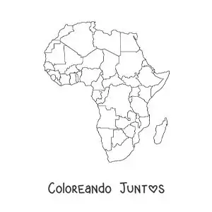 Imagen para colorear de mapa político del continente africano