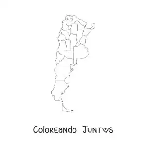 Imagen para colorear de mapa político de Argentina