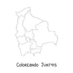 Imagen para colorear de mapa político de Bolivia