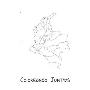 Imagen para colorear de mapa político de Colombia