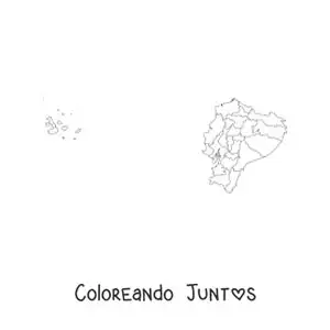 Imagen para colorear de mapa político de Ecuador