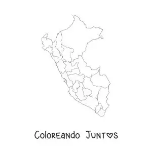 Imagen para colorear de mapa político de Perú