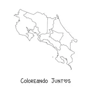 Imagen para colorear de mapa político de Costa Rica