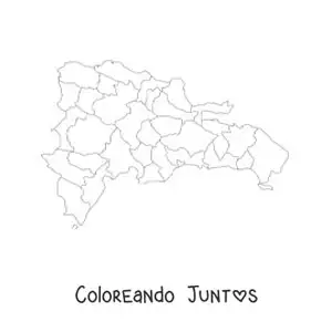 Imagen para colorear de mapa político de República Dominicana