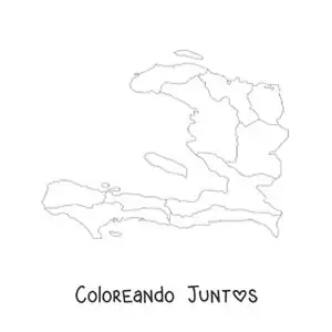 Imagen para colorear de mapa político de Haití