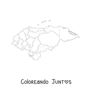Imagen para colorear de mapa político de Honduras