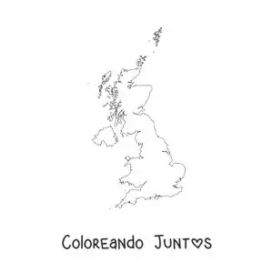 Imagen para colorear de mapa político del Reino Unido
