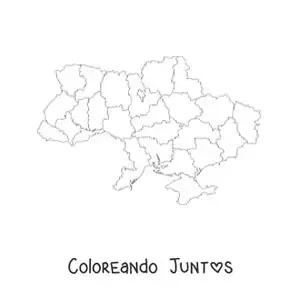Imagen para colorear de mapa político de Ucrania