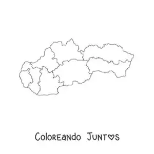 Imagen para colorear de mapa político de Eslovaquia