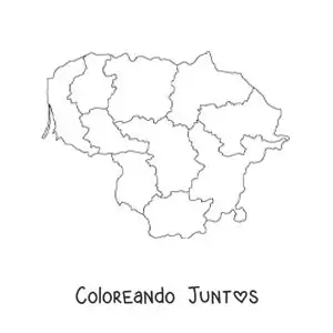 Imagen para colorear de mapa político de Lituania