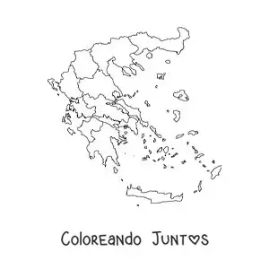 Imagen para colorear de mapa político de Grecia