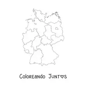 Imagen para colorear de mapa político de Alemania