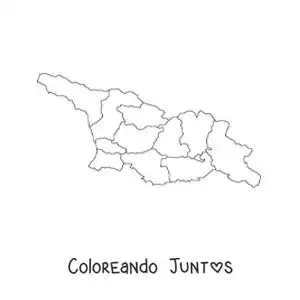 Imagen para colorear de mapa político de Georgia