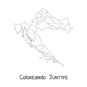 Imagen para colorear de mapa político de Croacia