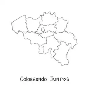 Imagen para colorear de mapa político de Bélgica