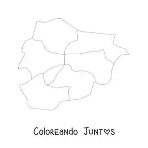 Imagen para colorear de mapa político de Andorra