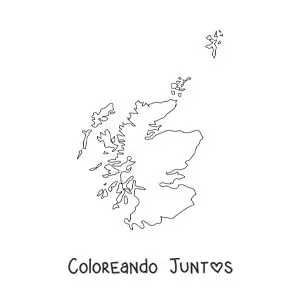 Imagen para colorear de mapa político de Escocia