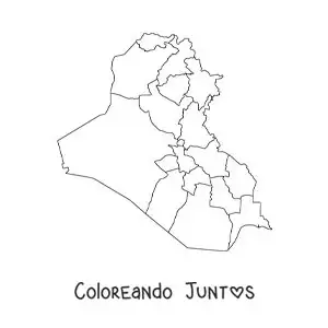 Imagen para colorear de mapa político de Irak