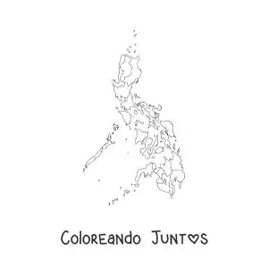 Imagen para colorear de mapa político de Filipinas