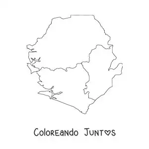 Imagen para colorear de mapa político de Sierra Leona