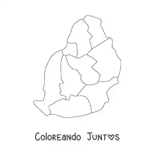Imagen para colorear de mapa político de Mauricio